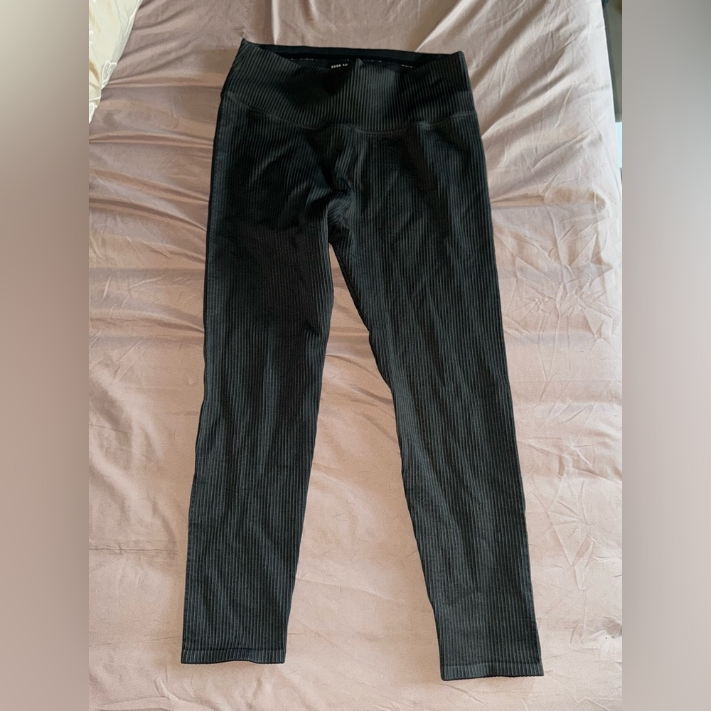 Good American Charcoal Ribbed Leggings